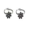 Floral Oxidised Silver Toe Ring Set