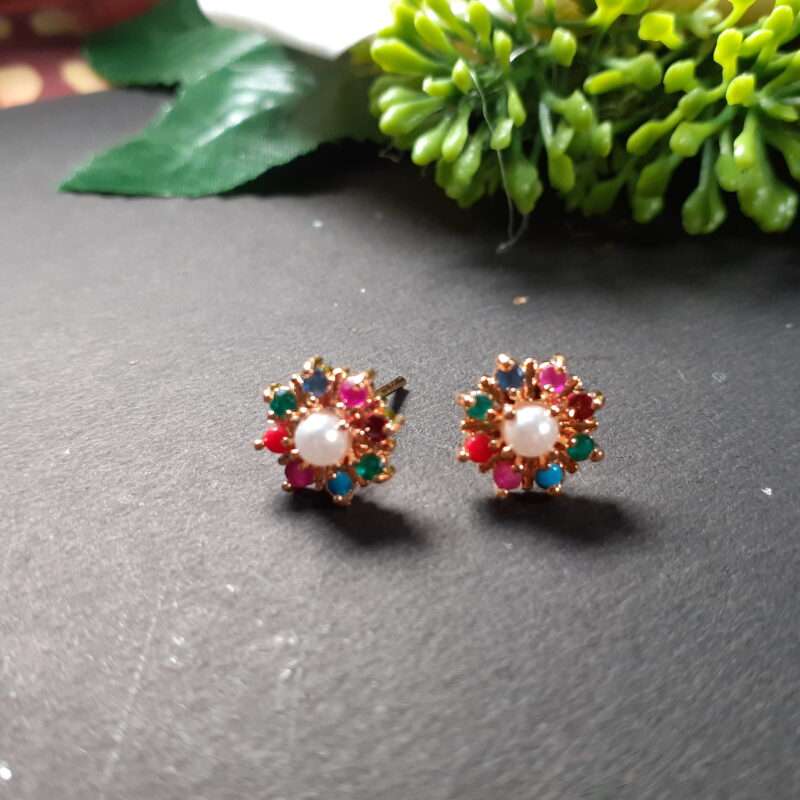 Multicolor Small Stud Earrings for Women
