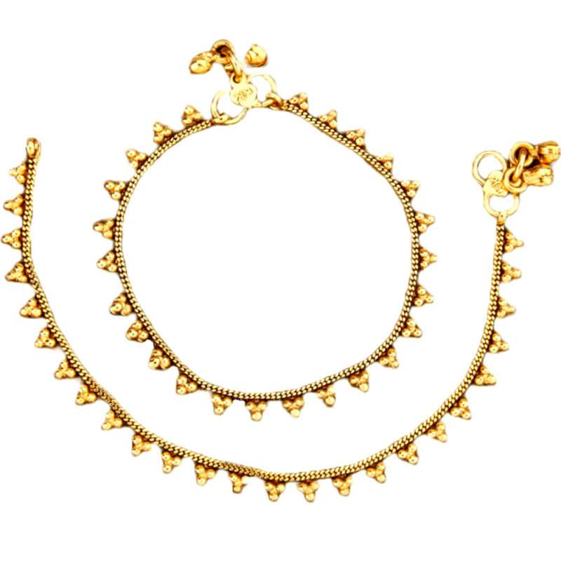 Antique Traditional Gold Plated Baby Payal Anklet for Women