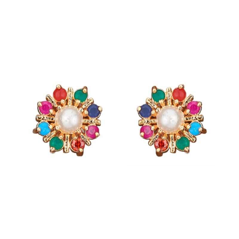 Multicolor Small Stud Earrings for Women
