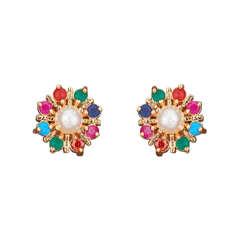 Estele Gold Plated Beautiful Stud Earrings with Red Enamel for Girls and  Women - ESTELE ACCESSORIES PRIVATE LIMITED - 4227586