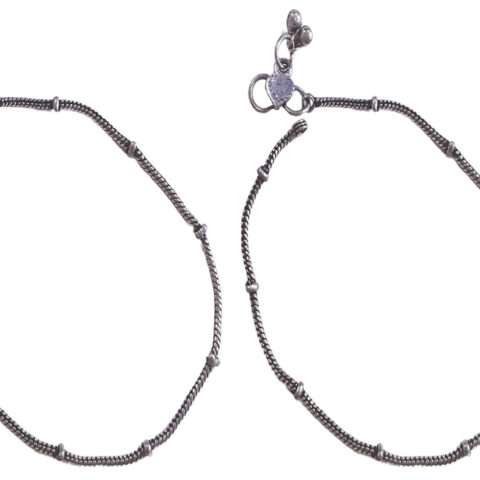 Oxidised Silver Chain Style Western Anklet Payal Set