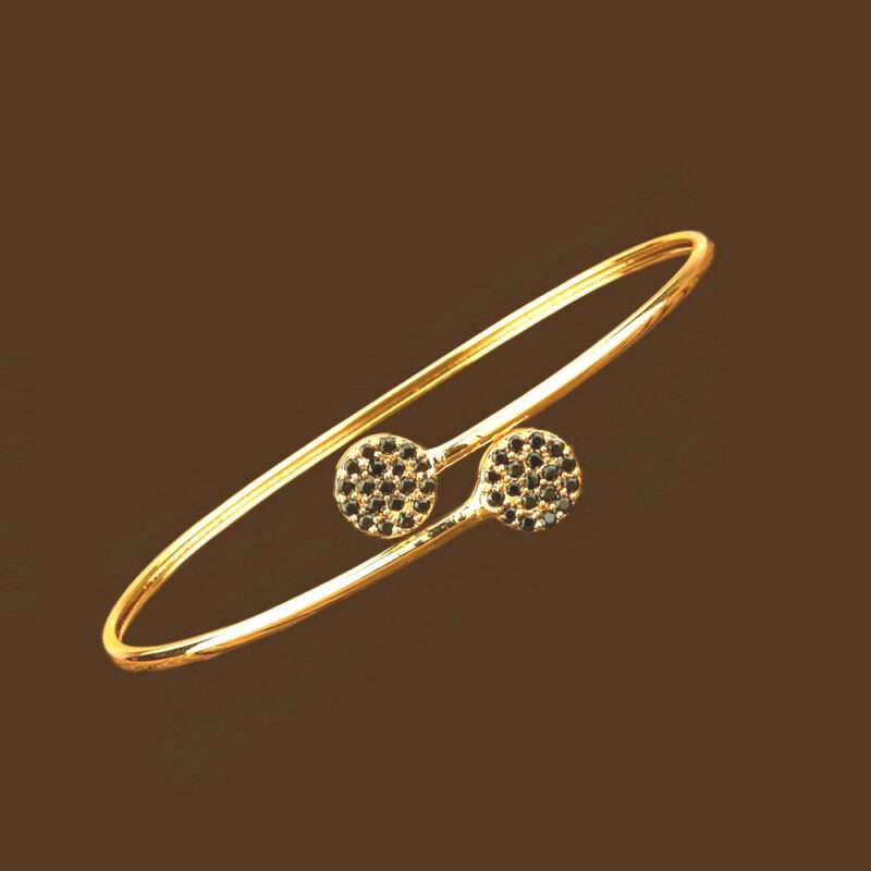 Sleek Gold Plated Stretchable Cuff Bracelet for Women