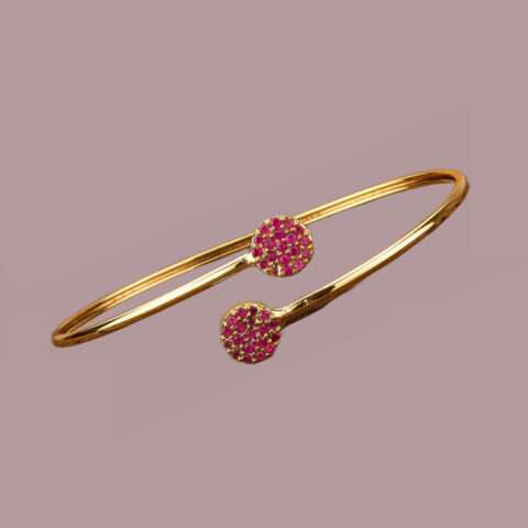 Sleek Gold Plated Stretchable Cuff Bracelet for Women