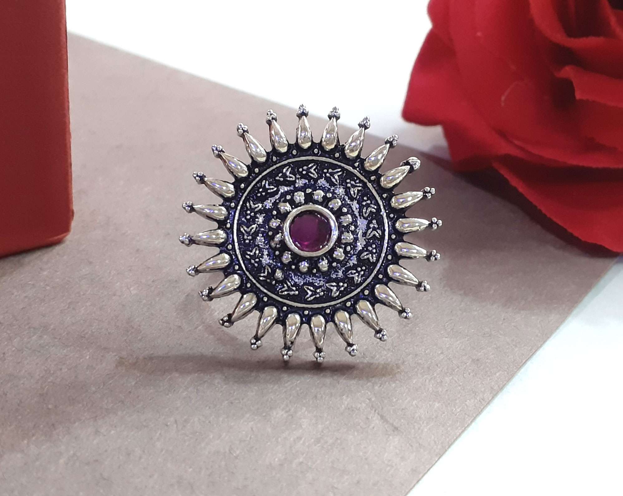 One of a Kind African Ruby Silver Ring No:1 | Boutique Ottoman Exclusive