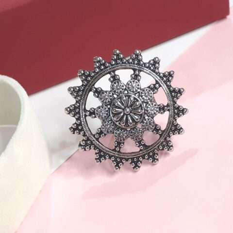 Silver Oxidised Latest Trendy Festive ring for women and girls