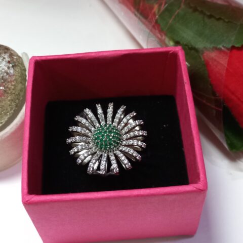 American Diamond Floral Ring