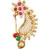 Gold-plated Clip on Marathi Peacock Nath