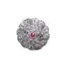 Oxidised Silver Ruby Stone Adjustable Finger Ring for Women
