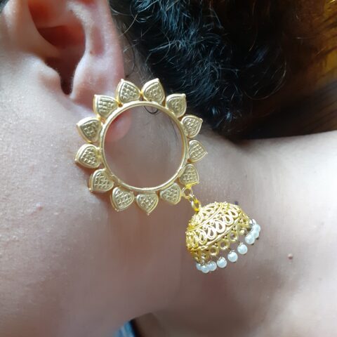 Matte Golden Jhumka Earring