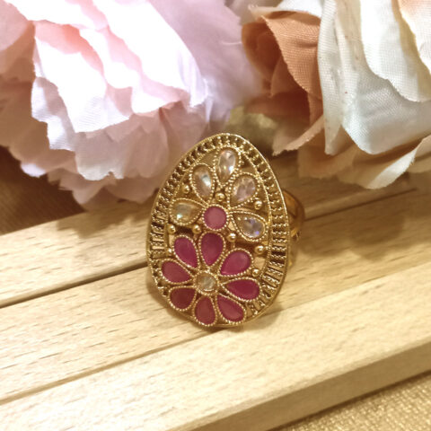 Antique Ruby Stone Oval Ring
