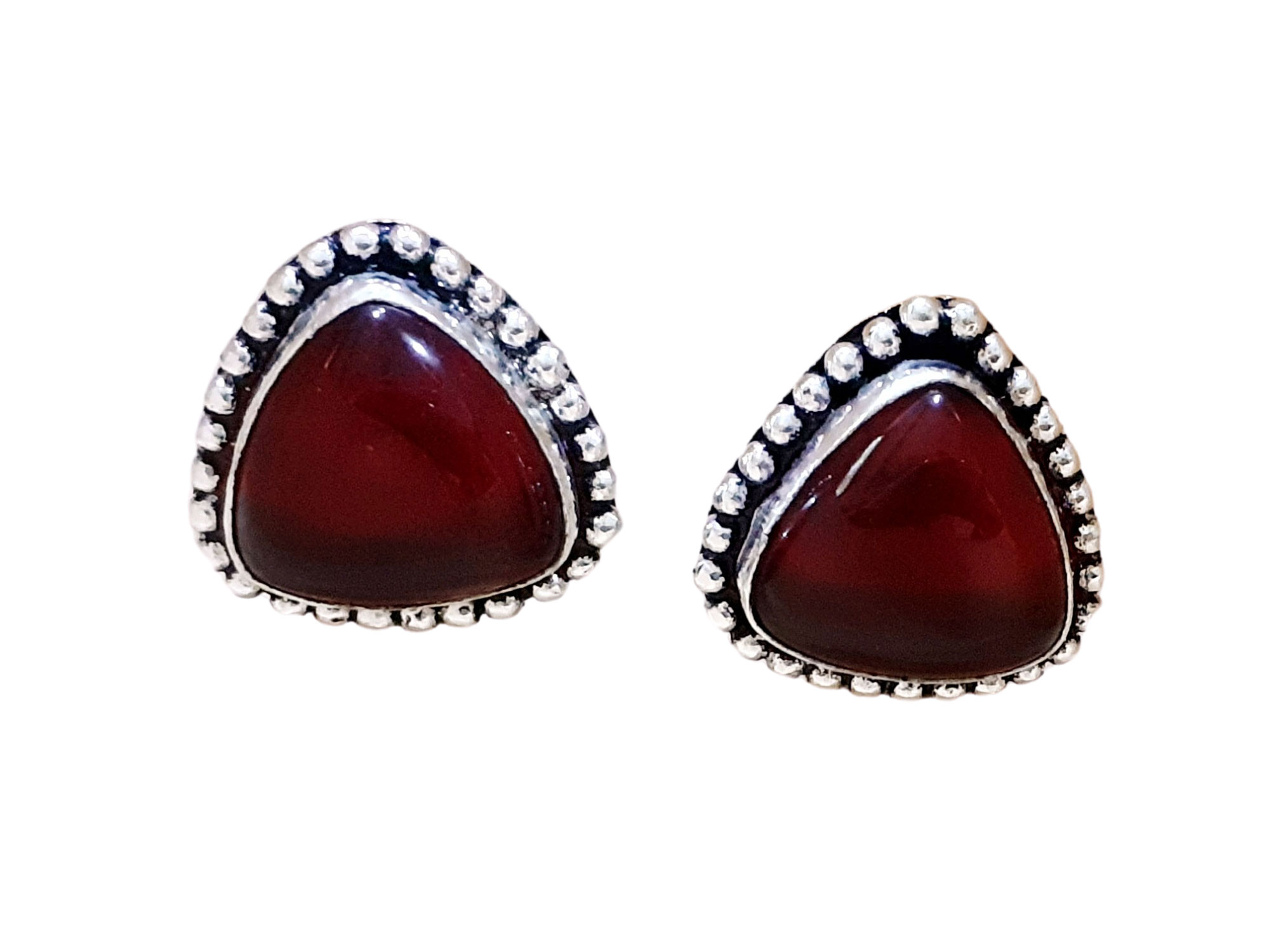 Buy Pure Silver Earrings With Semi Precious Stones - Filgiree Magic Online