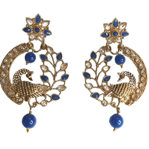 Peacock Earring in Mehandi Gold Plating
