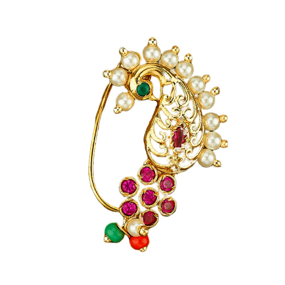 Buy Small Size Traditional Maharashtrian Nose ring Gold Plated Nath Clip On Nose  Ring For Women(2 Pair) Online at Best Prices in India - JioMart.