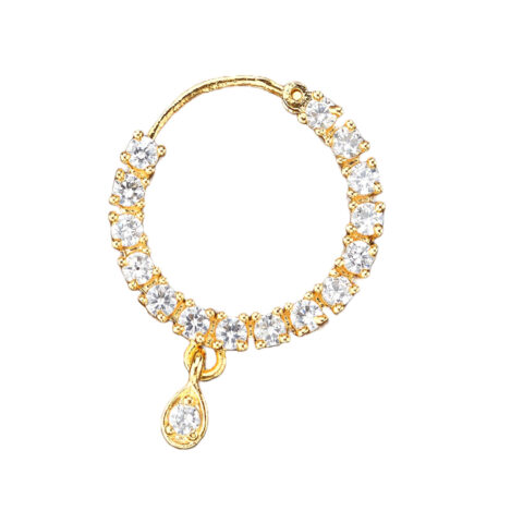 Gold-plated CZ Nose Ring Nath