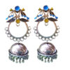 Oxidised Silver Peacock Jhumki Earring