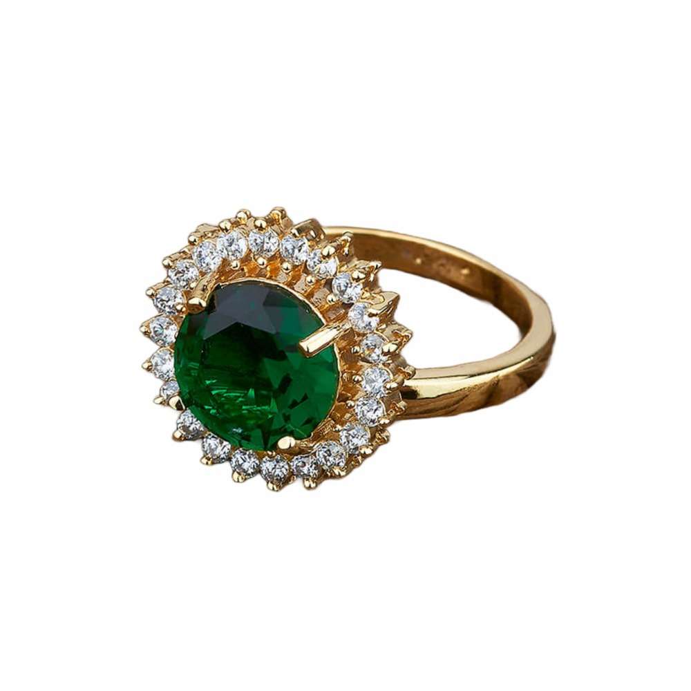 Showroom of 916 gold green stone gents ring | Jewelxy - 170542